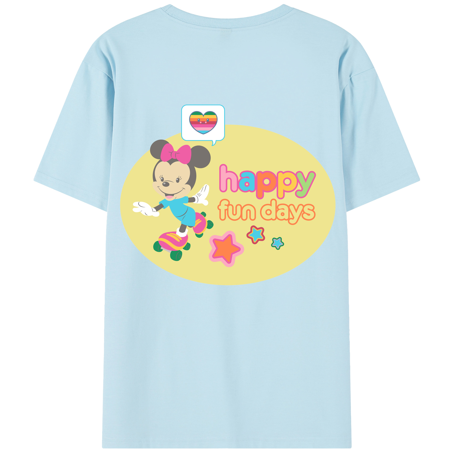 （画像用） ミッキーマウス Mickey Mouse 綿100％半袖Tシャツ（背面プリント）